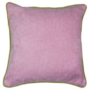 kussen met bies roze lime 45x45cm*