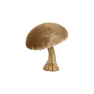 decoratie fluweel champignon beige 10cm