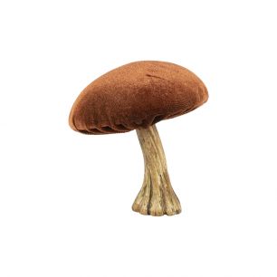 decoratie fluweel champignon roest 10cm