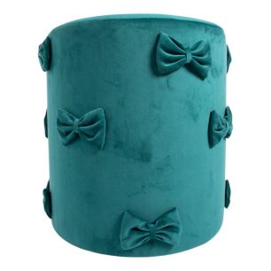 Bow Pouf velvet petrol 35x35x40cm