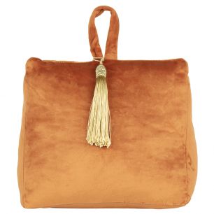 butoir de porte velours orange 18cm