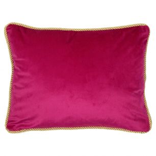 half cushion velvet gold fuchsia 35x45cm