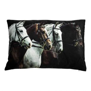 kussen fluweel country paarden 40x60m*