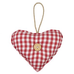 hanging decoration cotton heart red button 16cm*