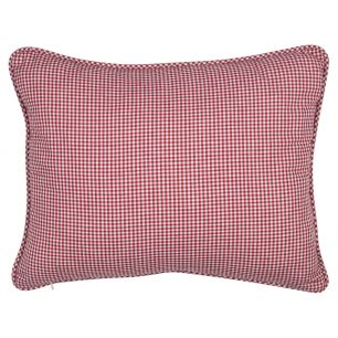 coussin coton rouge foncé carreau 45x35cm*