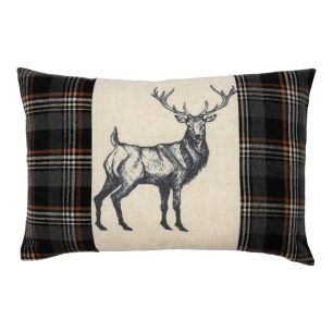 Cushion Check deer black 40x60cm