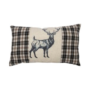 Cushion Check deer grey 30x50cm