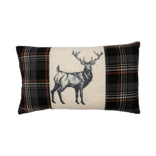 Cushion Check deer black 30x50cm
