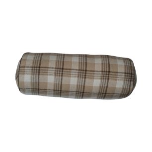 bolster cushion checks beige 20x50cm