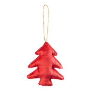 Hanging Decoration tree velvet red 16cm