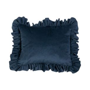 cushion velvet wrinkle navy 35x45cm