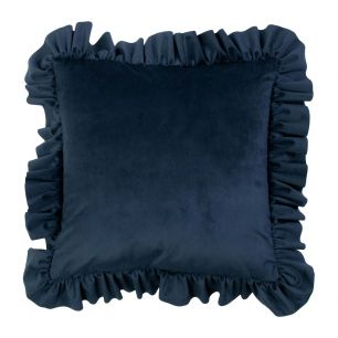cushion velvet wrinkle navy 45x45cm