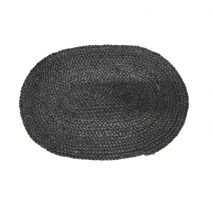 jute tischset oval schwarz 35x50cm*