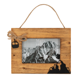 Bilderrahmen aus Holz, Ski, horizontal 10x15 22x17x1,5cm