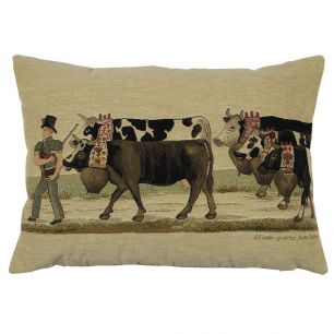 gobelin cushion almabtrieb cowbell 30x45cm
