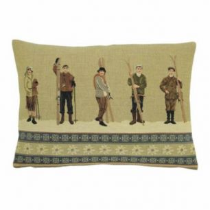 gobelin coussin antique ski 30x45cm