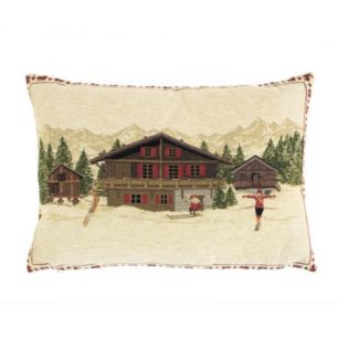 gobelin coussin chalet 30x45cm