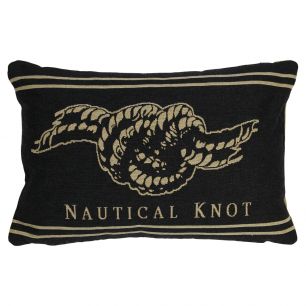 gobelin coussin anthracite nautical knot 30x45cm*