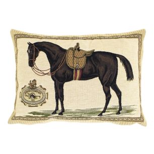 gobelin kissen pferd sattel braun 30x45cm