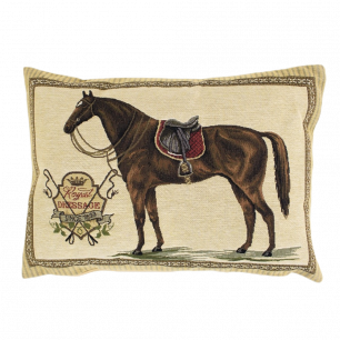 gobelin coussin cheval selle rouge 30x45cm