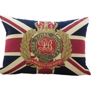 gobelin kissen flagge her majesty 30x45cm