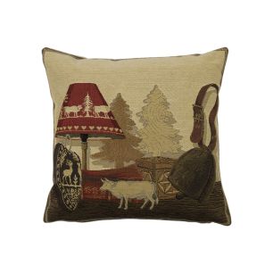gobelin kissen winter lampe 33x33cm