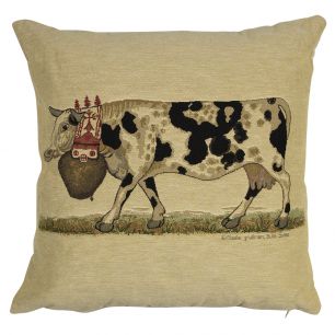 gobelin cushion almabtrieb cowbells speckle 45x45cm