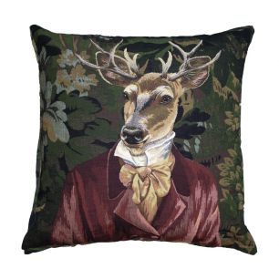 gobelin cushion baron deer bordeaux 45x45cm