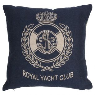 gobelin coussin marine blue royal yacht club 45x45cm*