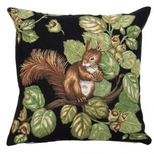 gobelin coussin écureuil glands 45x45cm