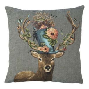 gobelin kussen funky deer hoed 45x45cm