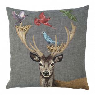 gobelin kussen funky deer nest 45x45cm