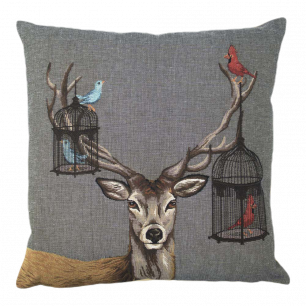 gobelin coussin funky deer volière 45x45cm