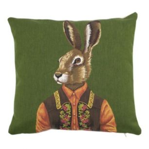 gobelin cushion hare green alpine waistcoat 45x45cm