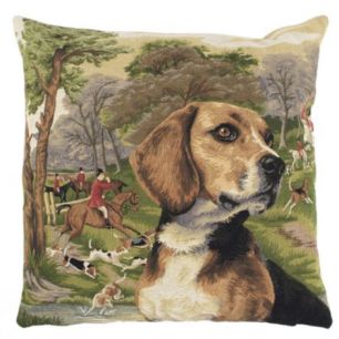 gobelin kussen hubertus jachthond beagle 45x45cm*