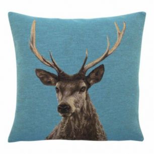 gobelin cushion turquoise deer middle 45x45cm*