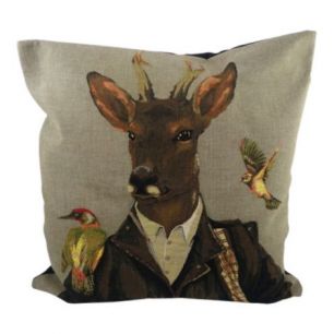 gobelin coussin chasseur chevreuil 45x45cm