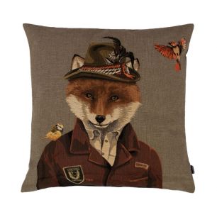gobelin kissen jäger fuchs 45x45cm
