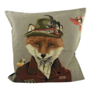 gobelin coussin chasseur renard 45x45cm