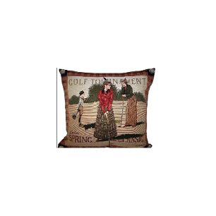 gobelin coussin dames golf 45x45cm