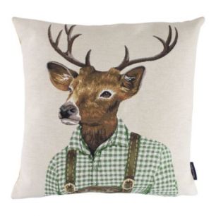 gobelin cushion tiroler deer green 45x45cm