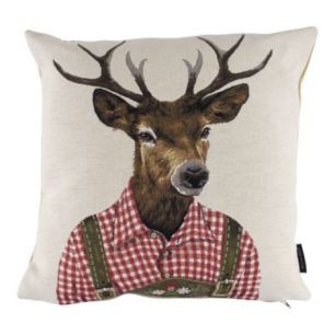 gobelin coussin tiroler cerf rouge 45x45cm