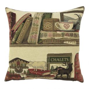 gobelin coussin cerf hiver 45x45cm*