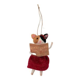 Hangende Decoratie kerst kat 9x8x12,5cm