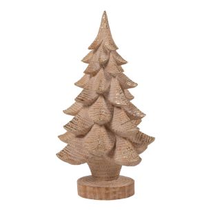 Decoratie Kerstboom bruin goud 21,5x21,5x42cm