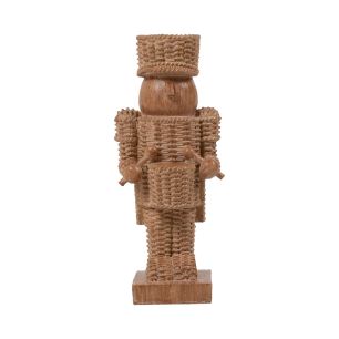 Decoratie Notenkraker drummer bruin 10x9x23,5cm