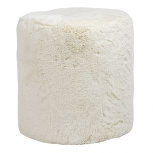 hocker teddy glatt wollweiss rund dia 40cm