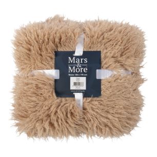 plaid agneau tibétain blanc beige 130x170cm