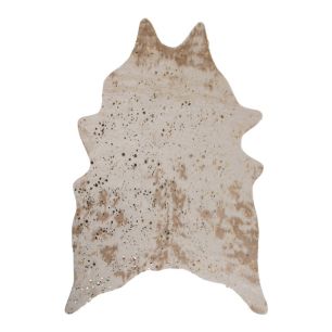 Tapijt Artificial met koeienprint, beige-goud gespikkeld, 140x180 cm