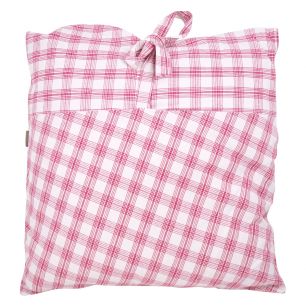 Cushion Summer Check with ties and topf 50x50 red